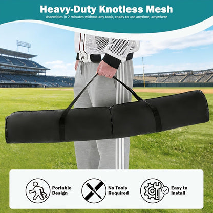 Baseball Softball Training Net 7x7ft with Arch Frame & Carry Bag – Batting & Pitching Practice for All Skill Levels, Black & Red Options