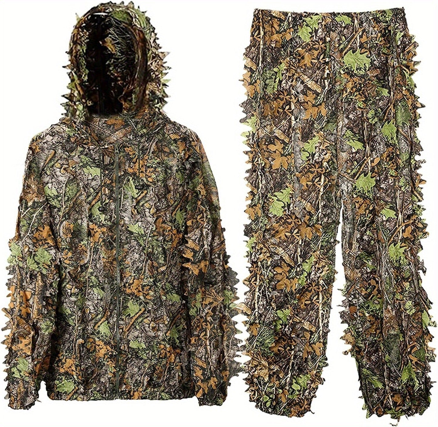 3D Leaf Ghillie Suit Lightweight Camouflage Hunting Suit for Men Women – Full Body Camo Outfit for Wildlife Photography, Birdwatching
