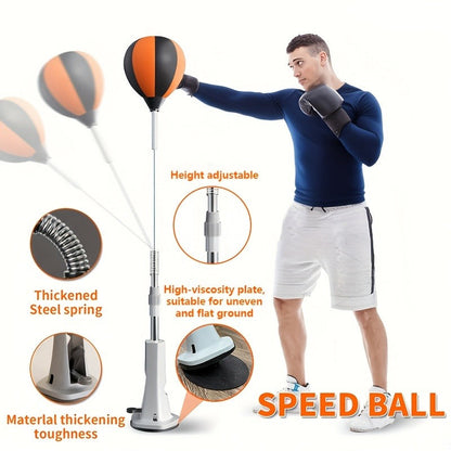 Adjustable Floor-Standing Boxing Reflex Ball with Four Equipment Options and 143–165 cm Height Range