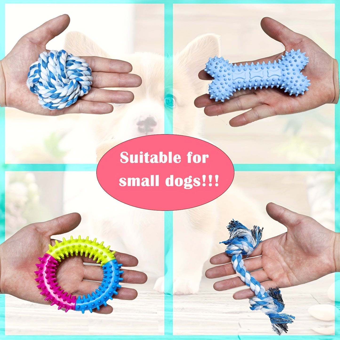 Puppy Toys Set – Assorted Teething & Play Bundle for Small Dogs with Chew Toys, Rope Toys, Treat Balls & Squeaky Toys