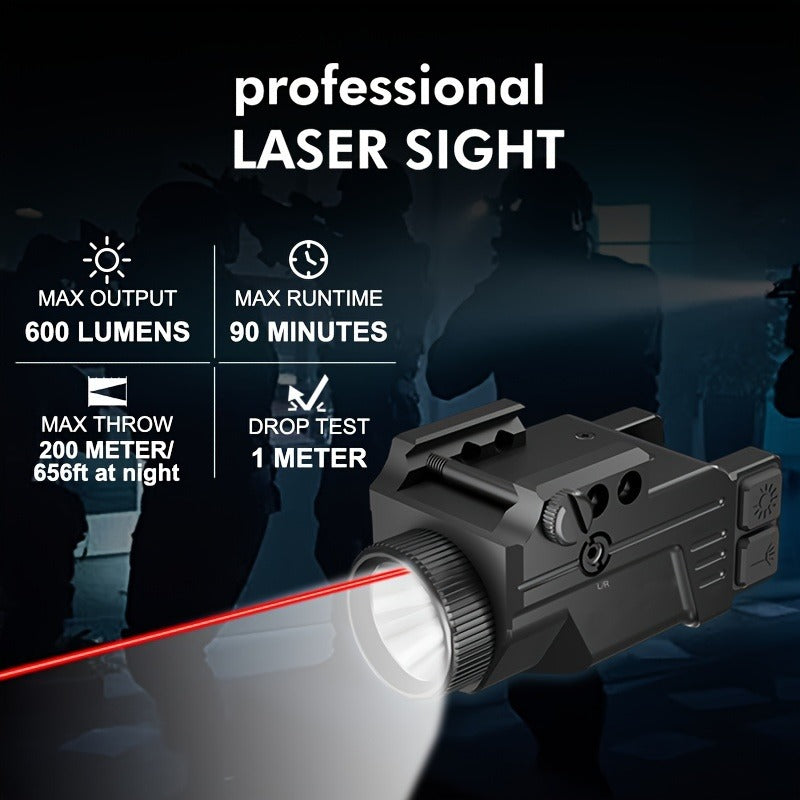 Laser Sight for Picatinny Rail Pistols – Green Red Blue Laser, CNC Aluminum, Low Profile, USB Rechargeable, 5-Hour Runtime