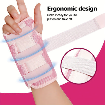 Wrist Brace with Double Splint Support & Triple Compression – 1 Pair Breathable Hook-and-Loop Wrist Guard for Sports