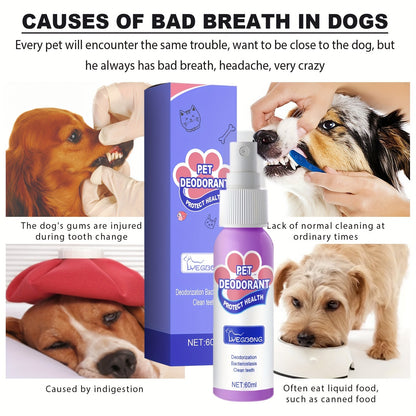 Pet Dental Spray for Dogs & Cats – Teeth Cleaning & Bad Breath Freshener, No-Brush Oral Care Spray for Plaque & Tartar Control