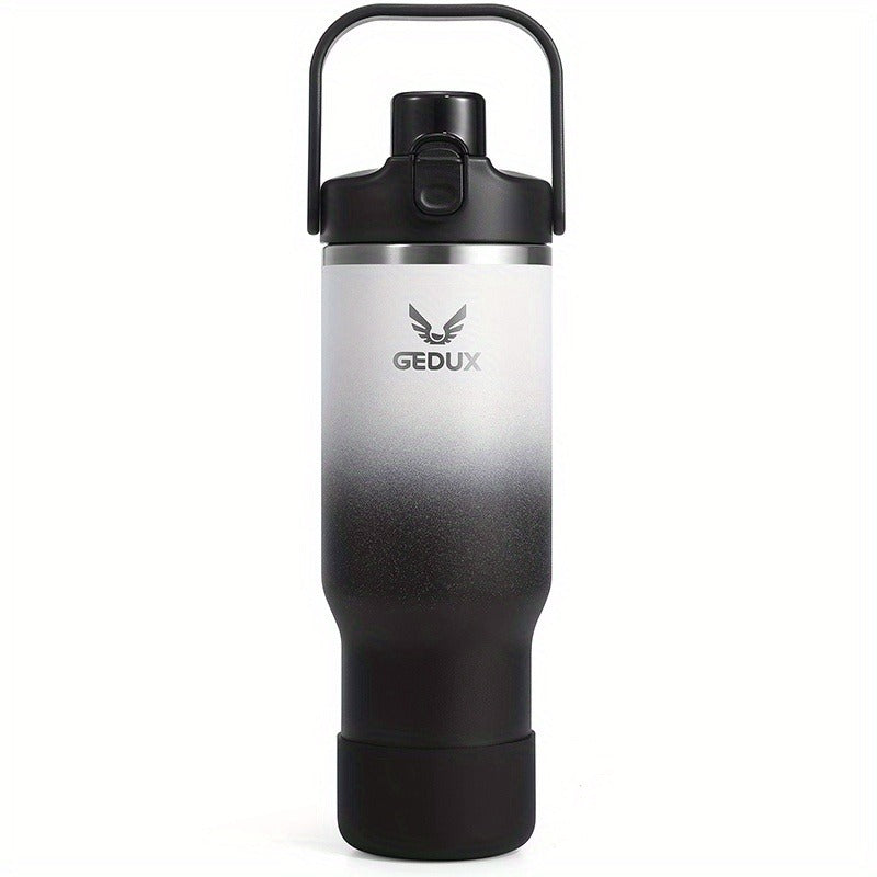 Vacuum Insulated Tumbler 32oz Stainless Steel with Handle Straw 2-in-1 Lid Chug Straw Lid Silicone Boot Matte Finish Keeps Drinks Cold Hot