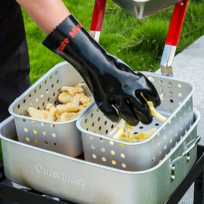Outdoor Deep Fryer 18 Qt Dual Basket Propane Fish Fryer 58000 BTU Cast Iron Burner with Stand for BBQ Camping Tailgate