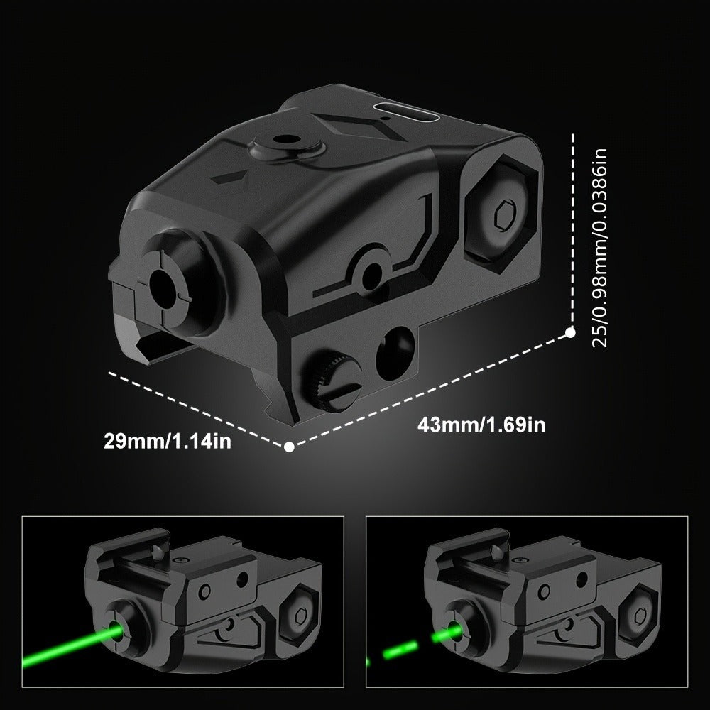 Green Laser Sight USB-C Rechargeable – Picatinny Rail Dot Sight with Vibration-Resistant Lock, 532nm Class IIIA, for Hunting