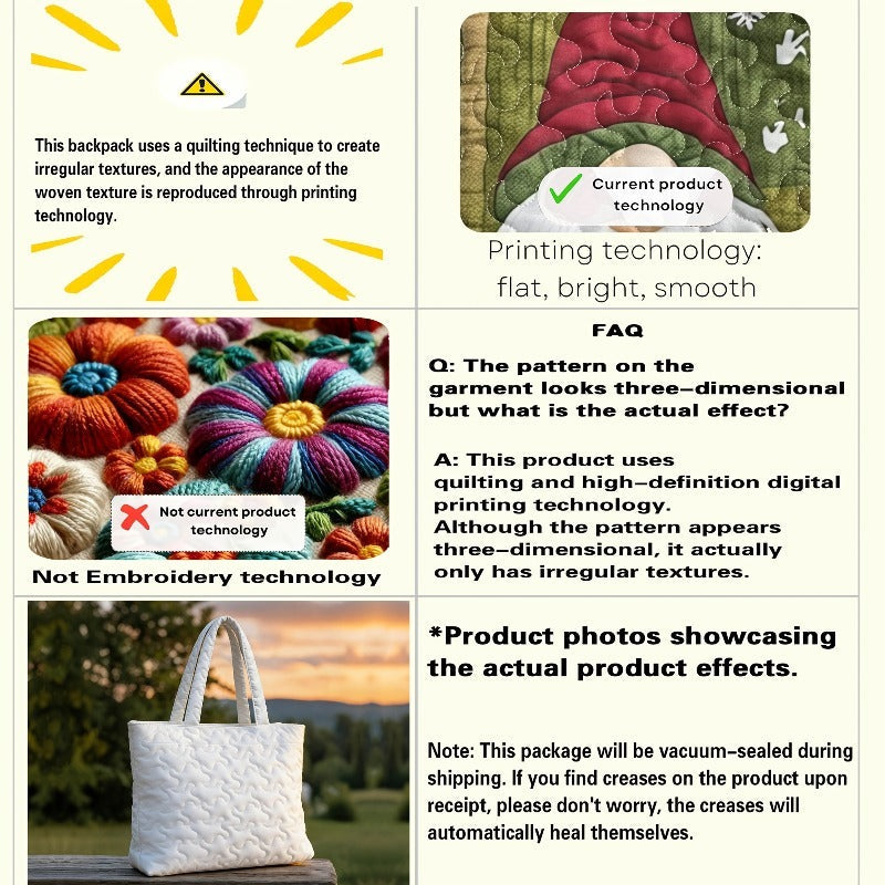 Quilted Tote Bag Large for Women & Men, Shoulder Bag for Travel Commute Shopping, for Beach Days, Travel and Everyday Carrying