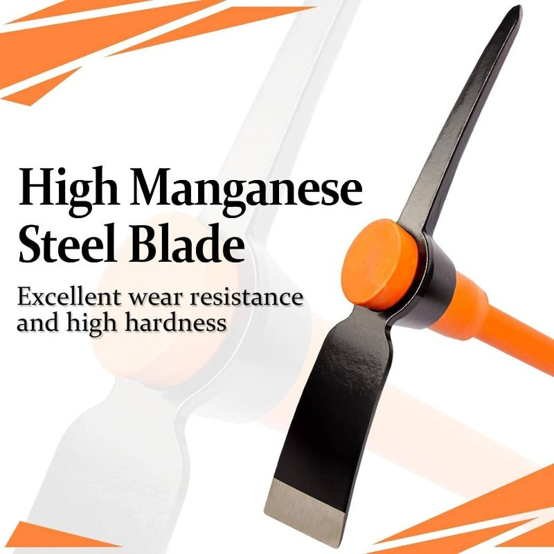 1pc Pick Mattock Hoe with Forged Head & 36-Inch Rubber Handle - Professional-Grade Multi-Purpose Pickaxe Suitable for Digging