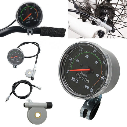 Bicycle Speedometer Classic Chrome Bezel Kit – Black, Left/Right Mountable, Fits 26/27.5/28/29 Inch Handlebars, General Bike & Exercycle
