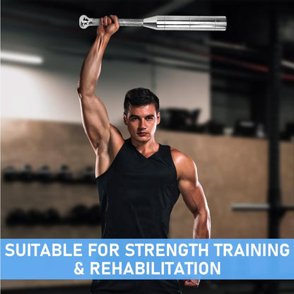 Fitness Equipment Adjustable Silver Steel Club with 6.5 to 17.5 lb Threaded Weight Configurations