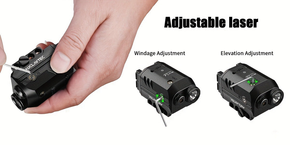 Pistol Light Laser Combo 500 Lumens – Green Red Blue Laser Sight, 5 Modes, USB-C Rechargeable, Fits Subcompact & Compact Handguns