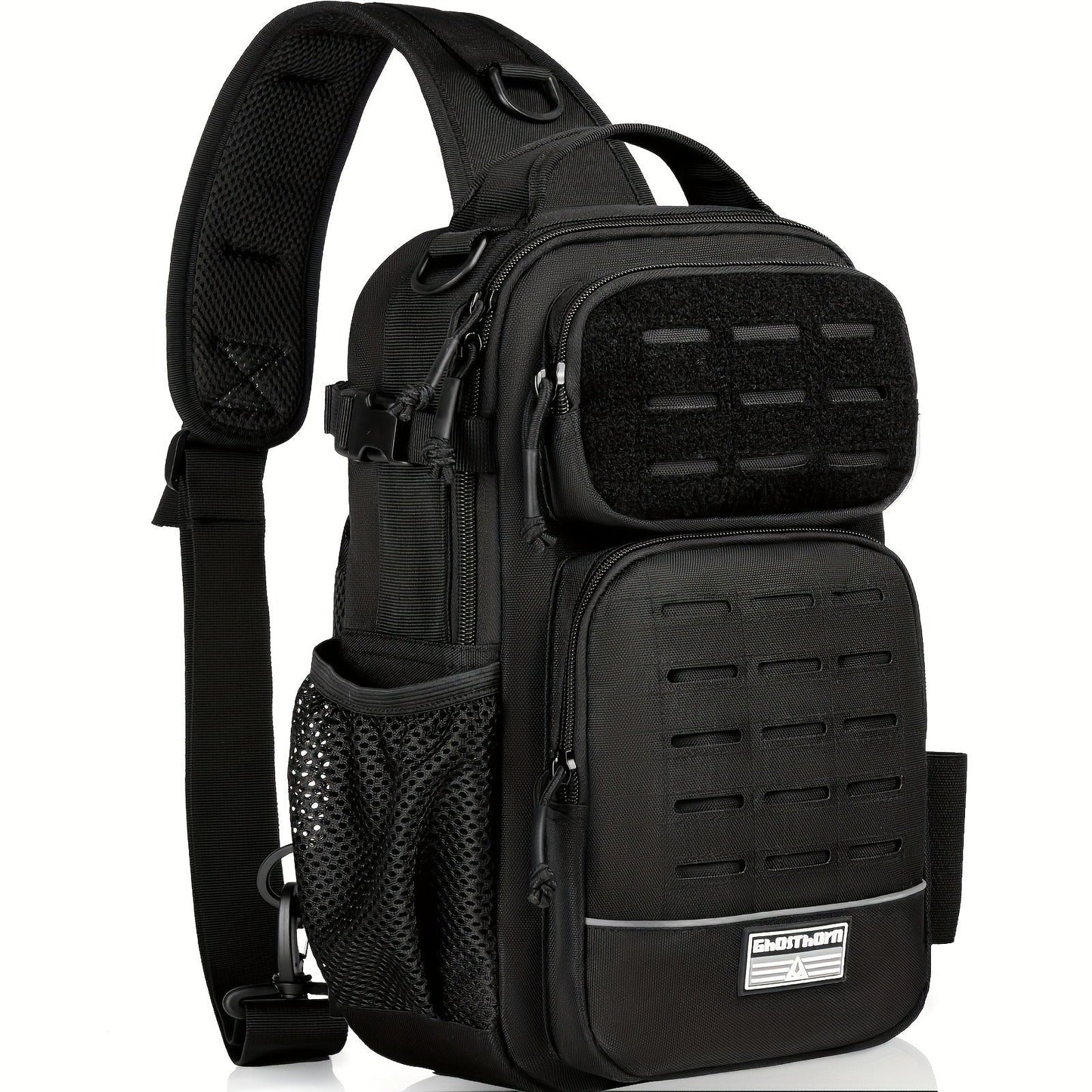 Camouflage Fishing Shoulder Bag with Zipper – Tactical Outdoor Gear Bag for Fishing Tackle, Hunting & Camping, Multi-Pocket Crossbody Bag