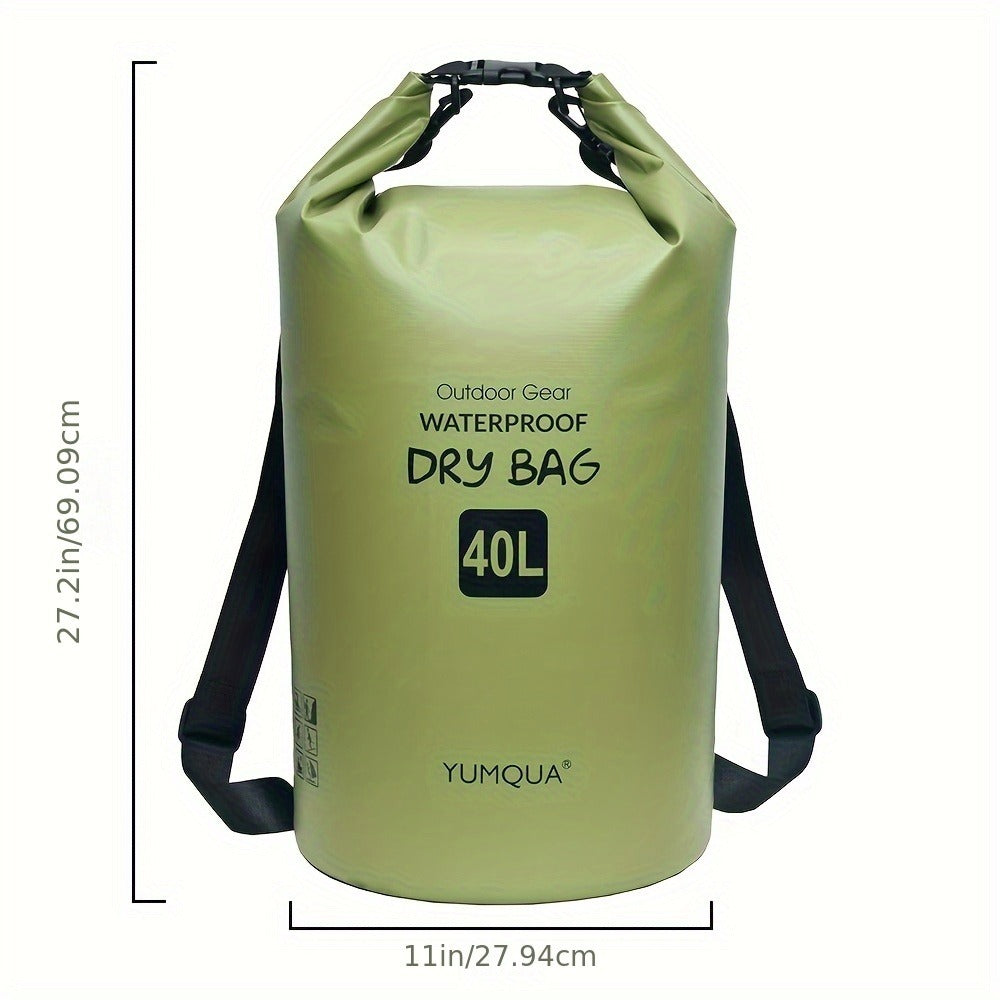 Waterproof Dry Bag Backpack 40L Roll Top Lock Closure PVC Floating Storage Bag for Kayaking Boating Swimming Hiking Camping Fishing Black