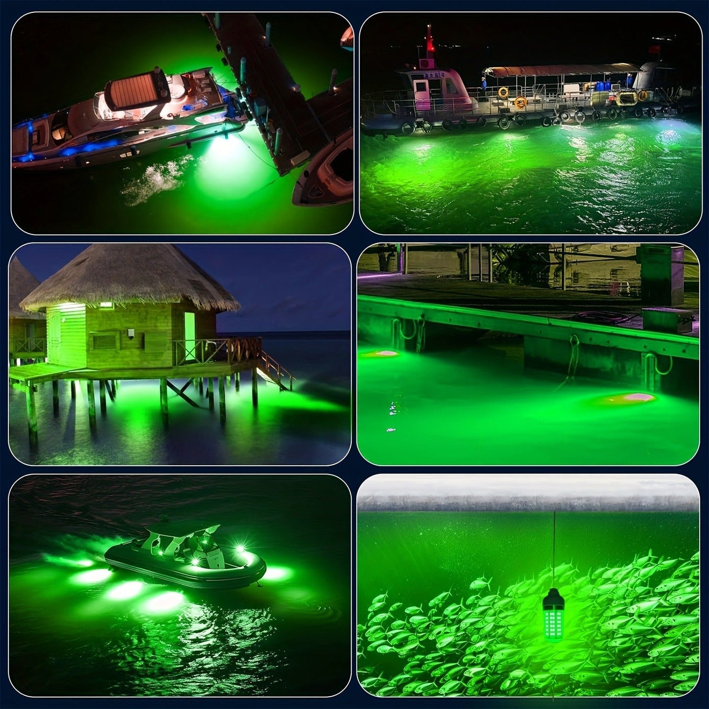 108 LED Underwater Fishing Light – IP68 Waterproof Night Fishing Lure Light with USB Connector & 16.4ft Cable