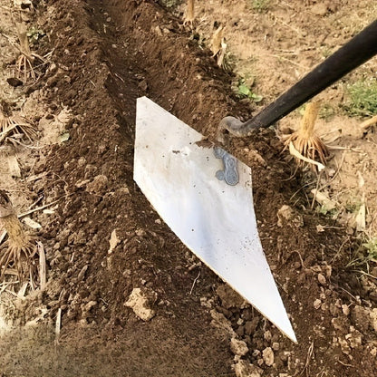 Garden Cultivator Manganese Steel Hand Plough Thickened Triangular Hoe for Plowing, Soil Loosening