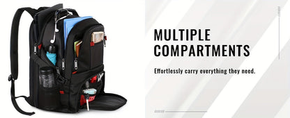 Large Laptop Backpack 50L – Fits 17 Inch Computer, Airline Approved Carry On, 3-Compartment Travel & College Backpack for Men Women | 8