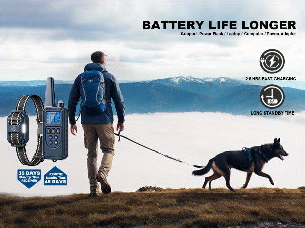 Dog Training Collar with Remote – LED Light, Beep, Vibration & Safe Shock Modes | Waterproof E-Collar for 1