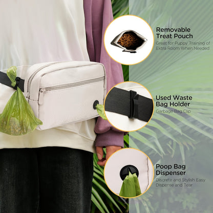 Dog Treat Pouch for Training – Waist Belt Bag with Poop Bag Dispenser, Detachable Treat Bag & Carabiner – Dog Walking Bag for Puppy Training