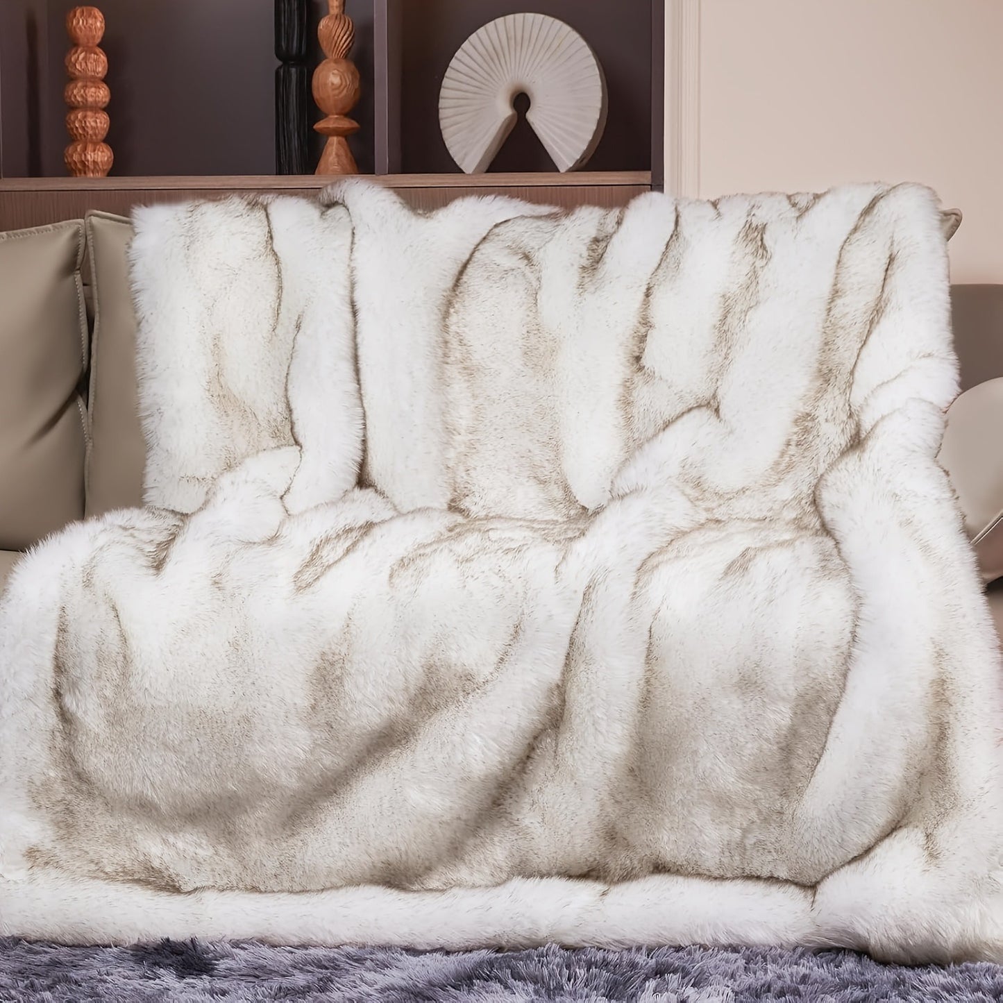 Faux Fur Throw Blanket 1060GSM Luxury – Super Soft Reversible Plush Mink Blanket for Bed Couch Sofa, Oversized Heavy Weight Cozy Blanket