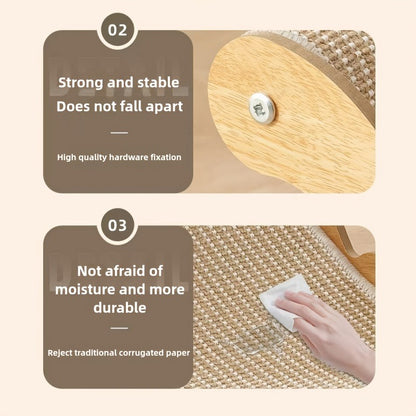Cat Scratcher Lounge Pad Large Upgraded Sisal for Indoor Cats – Durable Stable Cat Furniture Scratch Board & Resting Mat