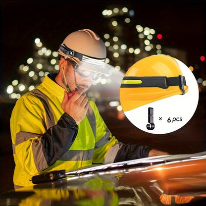 Three-Pack COB and LED Headlamps with 230° Beam, Five Modes, Motion Sensor and Six Hooks Included