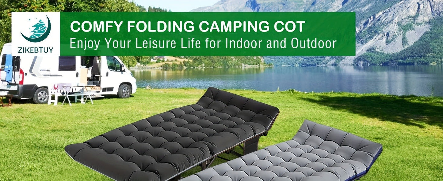 Heavy Duty Folding Camping Cot 75 Inch Portable Sleeping Bed with Carry Bag Guest Bed for Adults Outdoor Camping Hiking Home Use Gray Wine