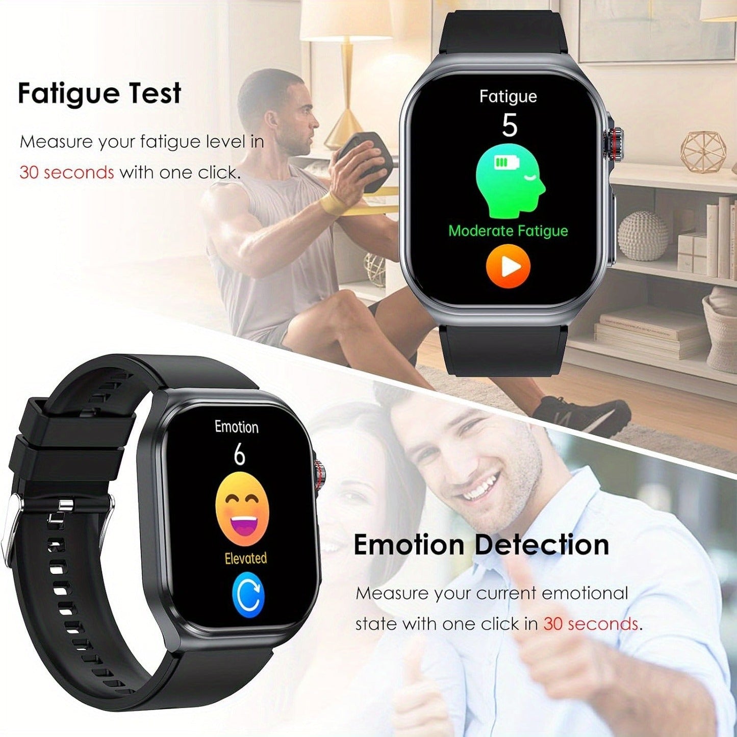 Smart Watch 2.04-Inch AMOLED Display with Bluetooth 5.3 Calling, 530mAh Battery and Six Strap Options