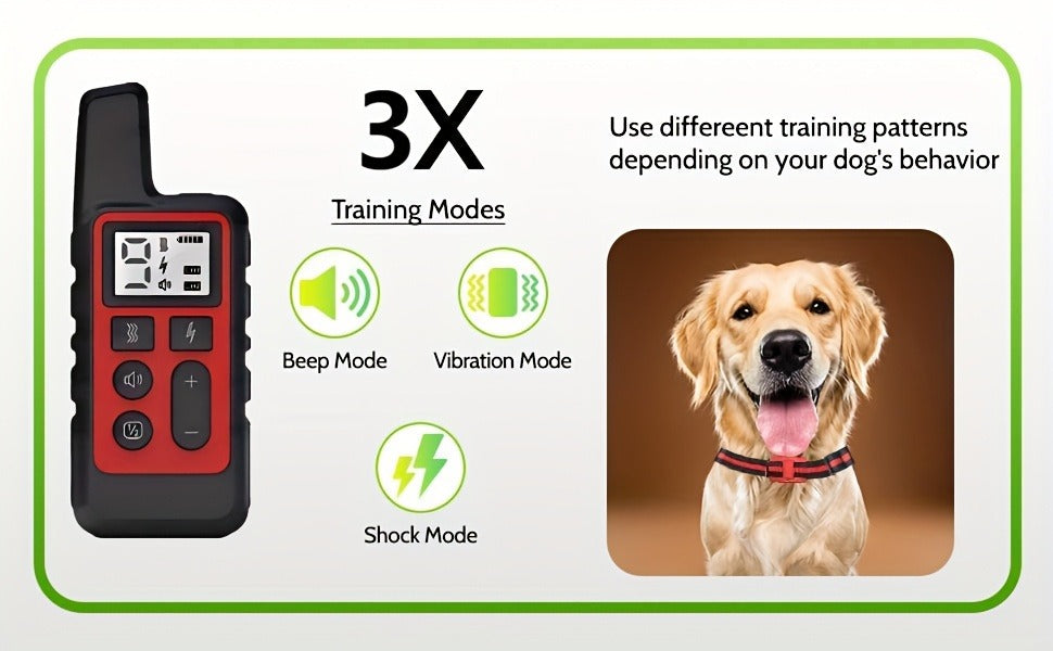 Bark Control Collar with Remote 9-Level Adjustable – Rechargeable Dog Training Collar with Sound, Vibration & Shock Modes
