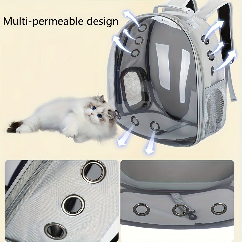 Space Capsule Pet Backpack Carrier for Cats & Small Dogs – Portable Double Shoulder Bag with Bubble Window