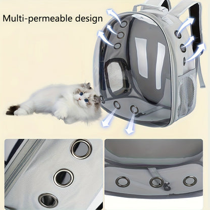 Space Capsule Pet Backpack Carrier for Cats & Small Dogs – Portable Double Shoulder Bag with Bubble Window