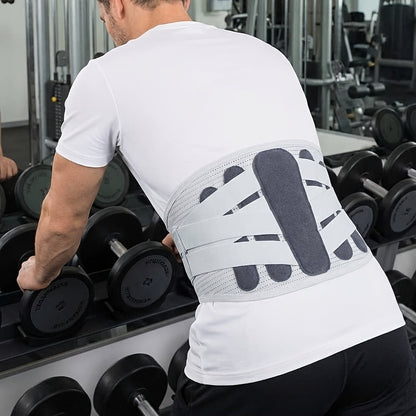 Lumbar Support Belt for Men & Women – Adjustable Lower Back Brace with Aluminum Alloy Reinforcement, Breathable Hook-and-Loop Waist Support