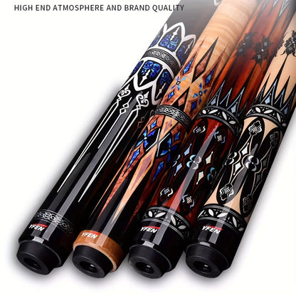 Carbon Fiber Pool Cue Stick 12.5mm Low Deflection Professional Billiard Cue with Extension Canadian Maple Wavy Pin Wrapless Design