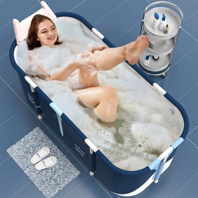 Foldable Bathtub for Adults Portable Inflatable Spa Tub with Massage Jets Indoor Outdoor Ice Bath Cold Plunge for Home or Salon Spa Use