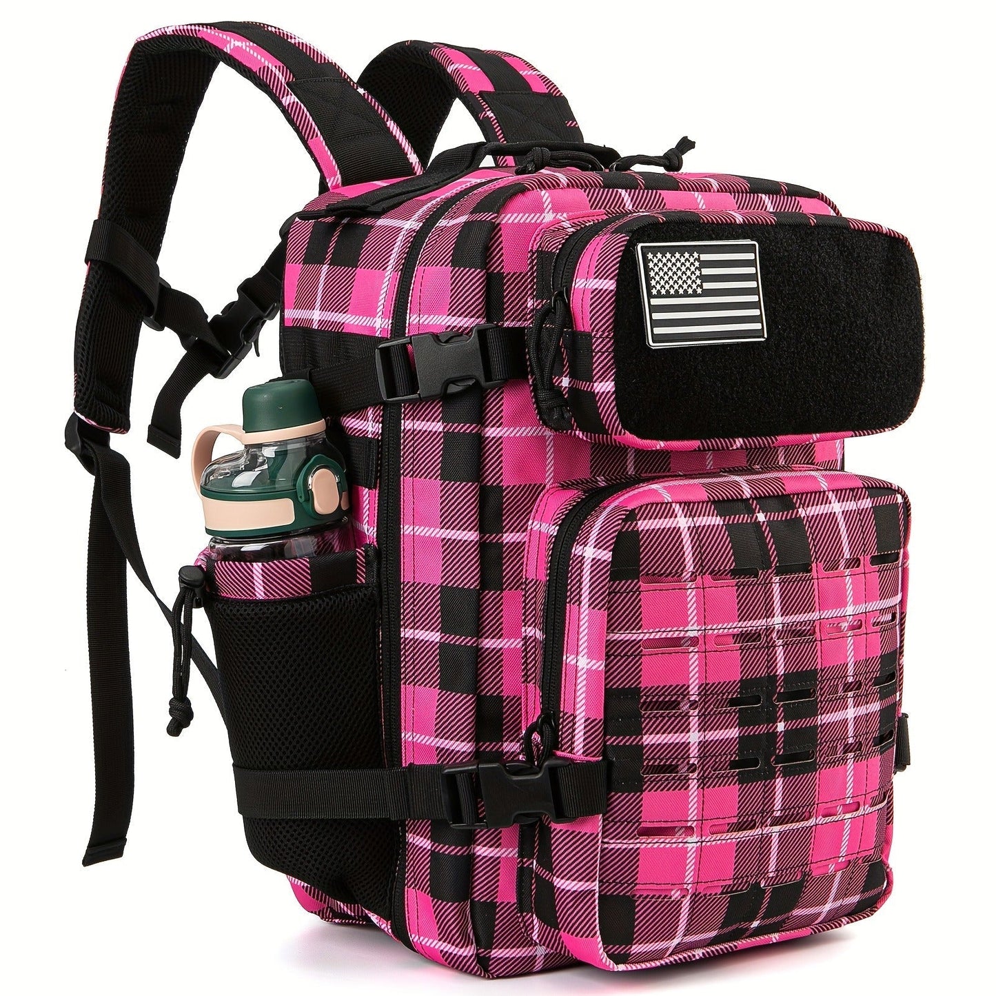 25L Tactical Laptop Backpack with Dual Side Bottle Pockets and Nine Color or Pattern Options