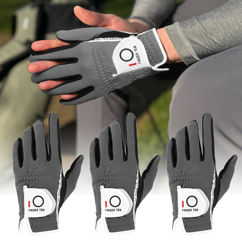 Wet Weather Golf Gloves Rain Grip 3-Pack for Men | Breathable Water-Resistant Golf Gloves for Left & Right Hand