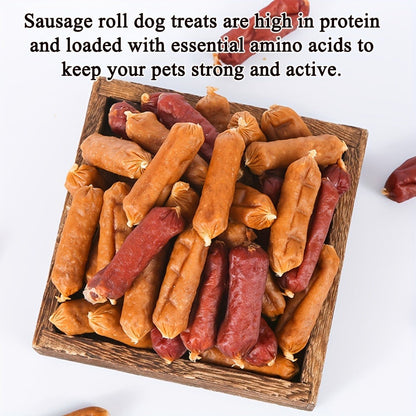 Soft Dog Sausage Snacks in Chicken or Duck Labels with 7.1-Ounce to 2.7-Pound Package Options