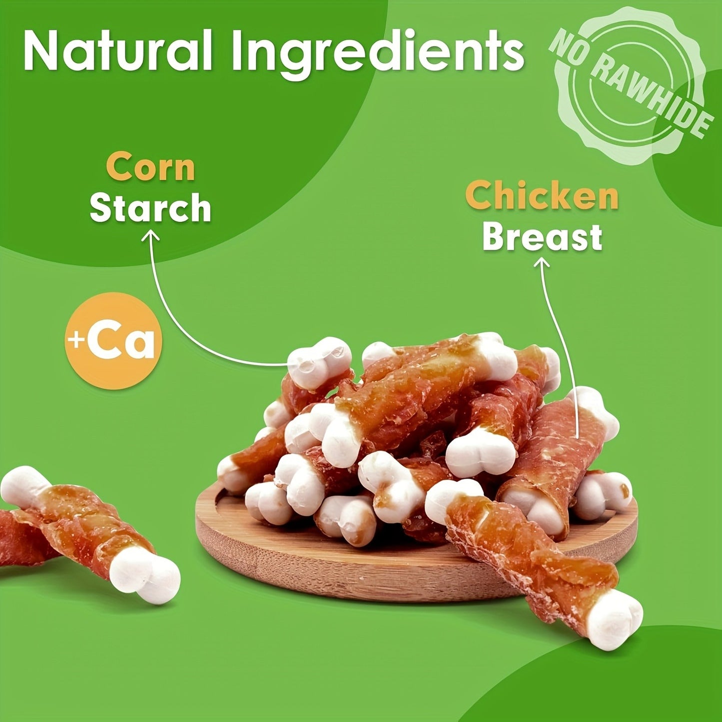 Duck Wrapped Dog Treats – Natural Duck Calcium Bones & Dried Chicken Breast, High Protein Digestible Chewing Rewards