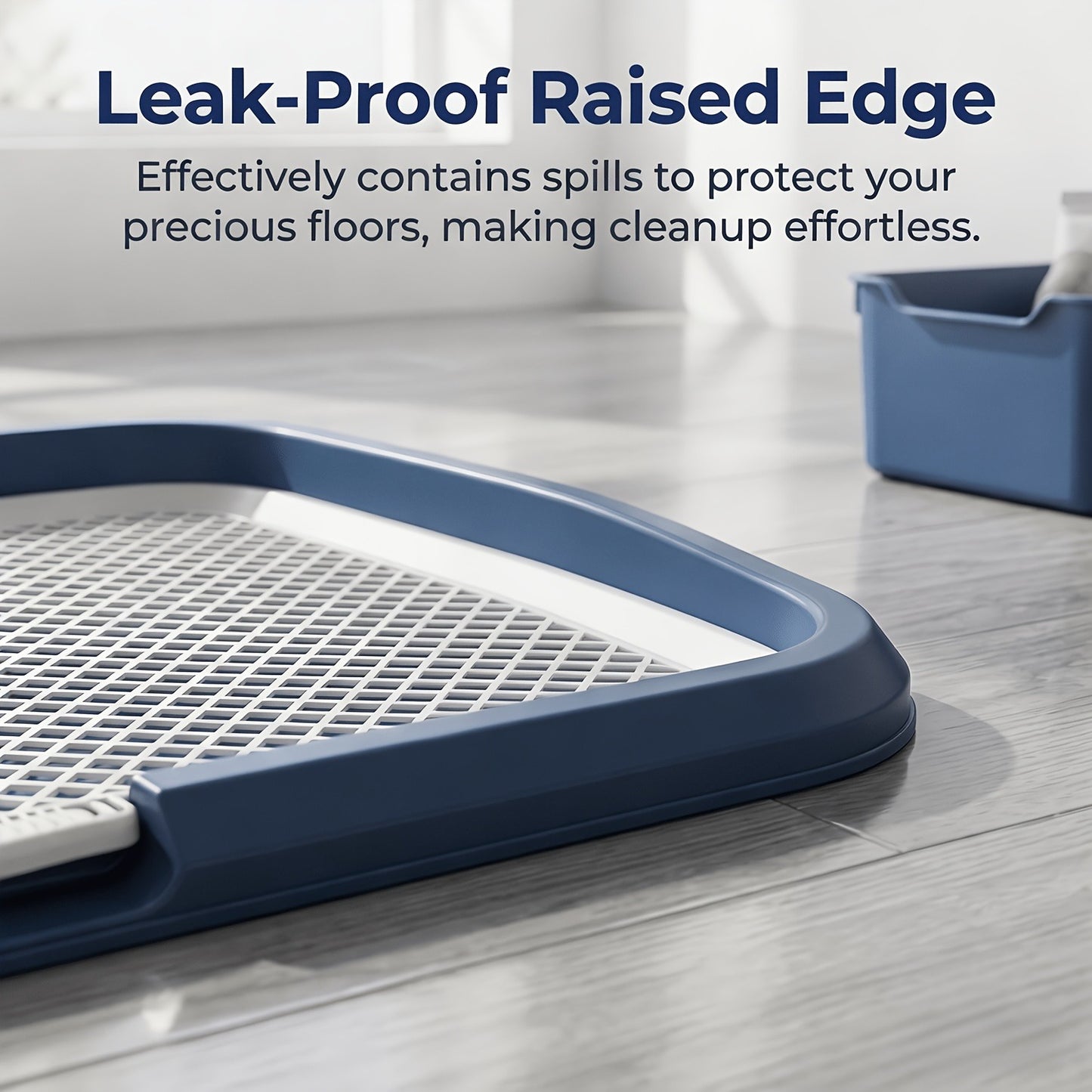Indoor Dog Potty Tray with Removable Grating – Leak-Proof Puppy Training Toilet, Washable Pee Pad Holder for Apartments
