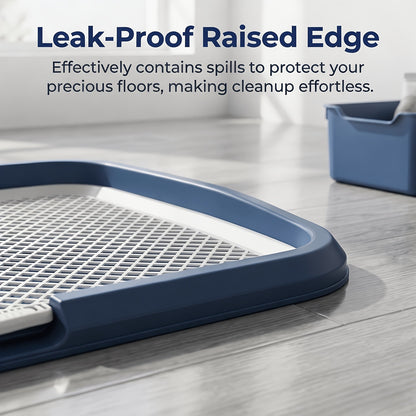 Indoor Dog Potty Tray with Removable Grating – Leak-Proof Puppy Training Toilet, Washable Pee Pad Holder for Apartments