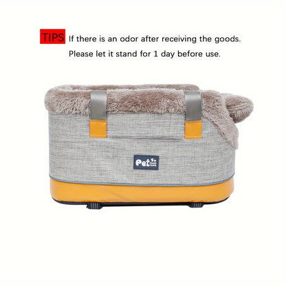 Pet Car Seat Carrier Bag Portable Safety Booster Seat for Dogs & Cats – Foldable Travel Bag with Car Pad, Secure Outing Bag