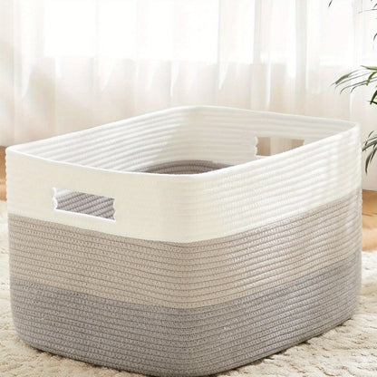 Storage Bag, Open-Top Woven Organizer in 30L, 65L or 100L with Handles and Black, Pink, Gray or Blue Options
