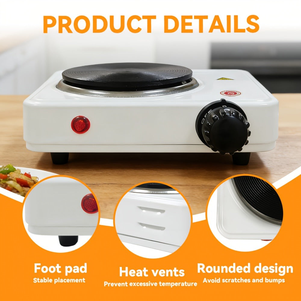 Electric Stove Desktop 5-Speed Temperature Control, Portable Electric Burner for Home & Camping, Compact Quick-Heating Countertop Stove