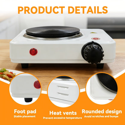 Electric Stove Desktop 5-Speed Temperature Control, Portable Electric Burner for Home & Camping, Compact Quick-Heating Countertop Stove