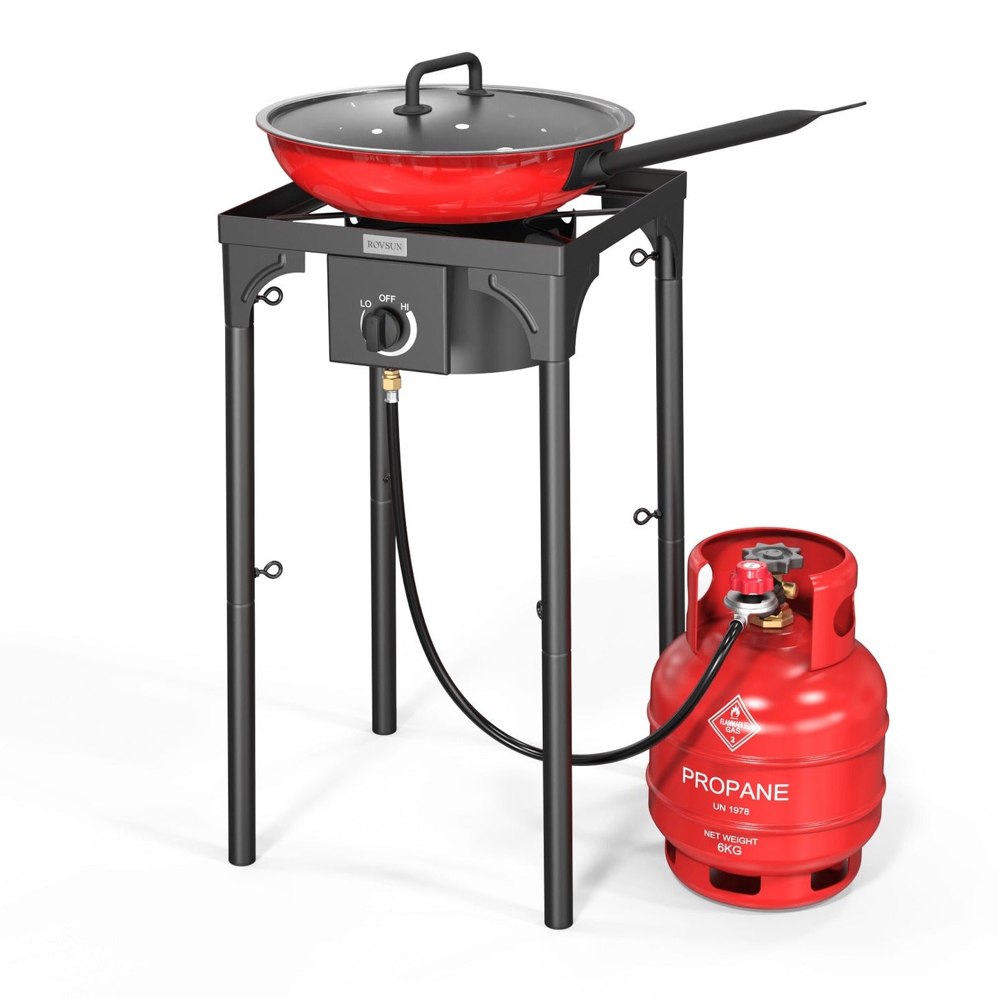Outdoor Propane Burner Stove Cast Iron High Pressure Gas Cooker with Detachable Stand Legs