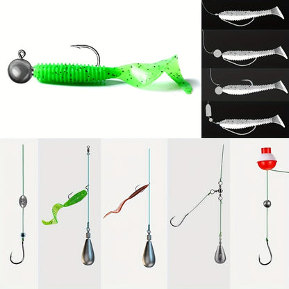 Fishing Tackle Kit 142/206/318 Pcs – Hooks, Jigs, Weights, Swivels, Beads & Connectors for Freshwater & Saltwater Bass Trout Fishing