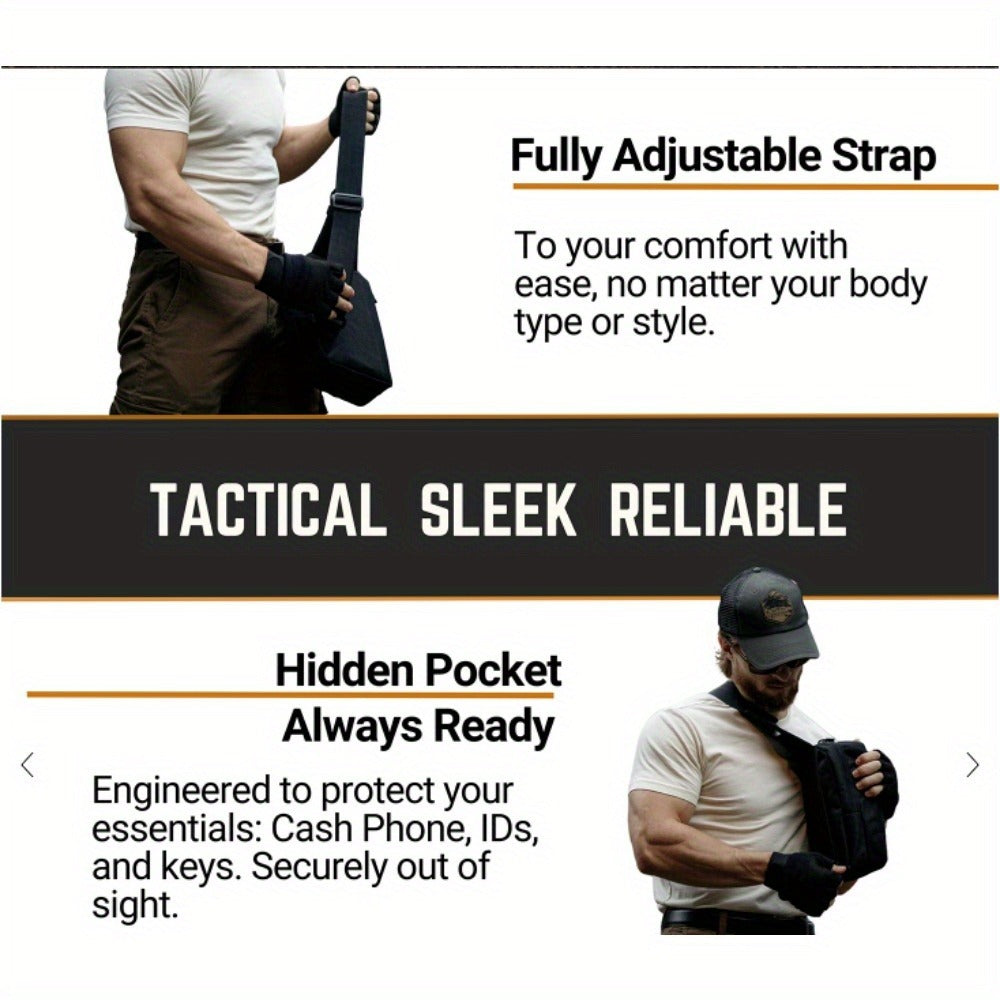 CCW Shoulder Bag Tactical Concealed Carry Bag for Men with Chest Holster Multiple Compartments EDC Sling Bag for Daily Use Shooting Range