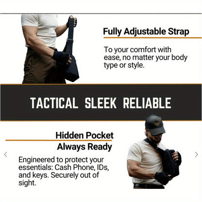 CCW Shoulder Bag Tactical Concealed Carry Bag for Men with Chest Holster Multiple Compartments EDC Sling Bag for Daily Use Shooting Range
