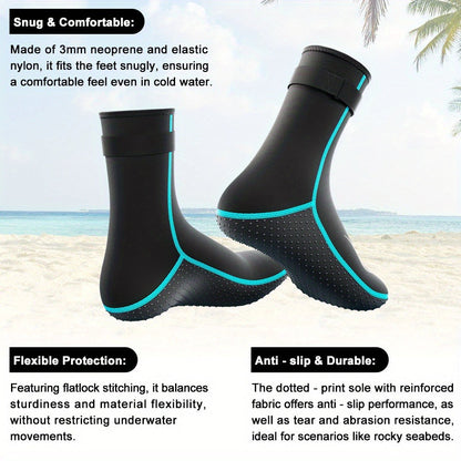 Neoprene Wetsuit Socks 3.5mm – High & Low Cut Water Booties, Non-Slip Anti-Abrasion for Diving Snorkeling Kayaking Beach Volleyball Surfing