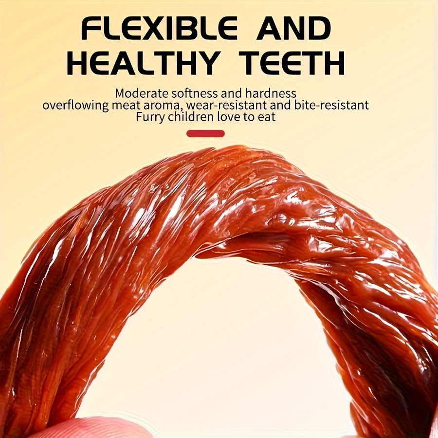 Beef Tendon Dog Chews – Natural Beef Strips Cubes & Diced Beef with Egg Yolk, High Protein Long-Lasting Dental Chews & Training Treats