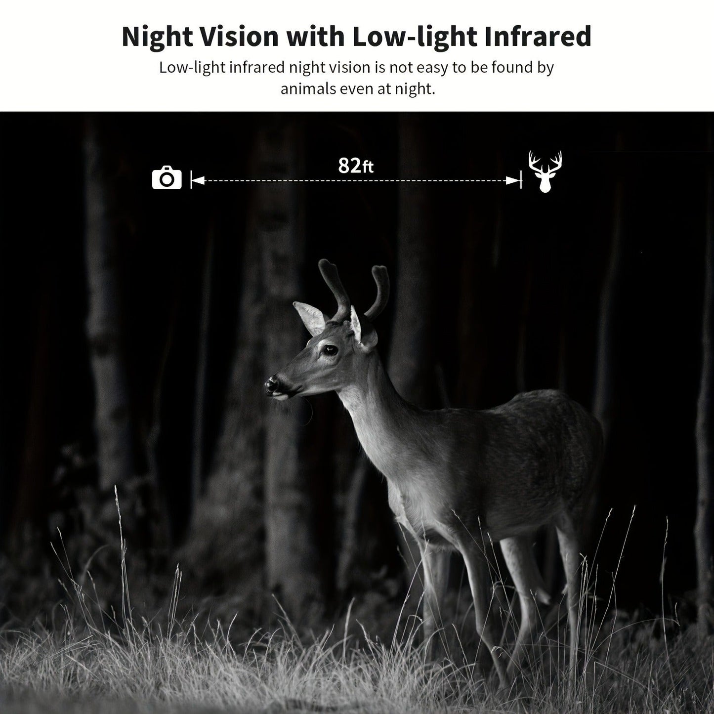 Solar Powered Trail Camera 4K Cellular – 4G LTE No WiFi, 0.2s Trigger, 82ft Night Vision, 120° Wide Angle